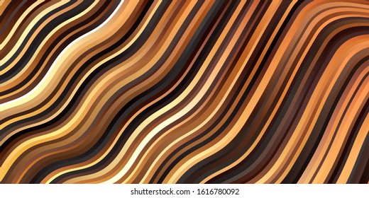 Dark Orange vector background with curves. Colorful geometric sample with gradient curves.  Smart design for your promotions.