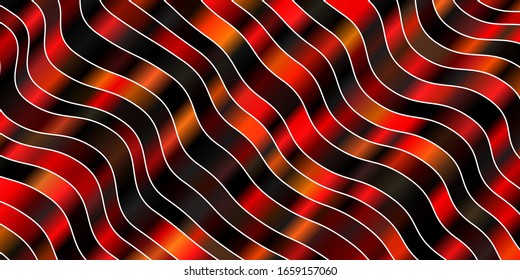 Dark Orange vector background with curves. Gradient illustration in simple style with bows. Best design for your posters, banners.