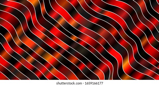 Dark Orange vector background with curves. Gradient illustration in simple style with bows. Best design for your posters, banners.