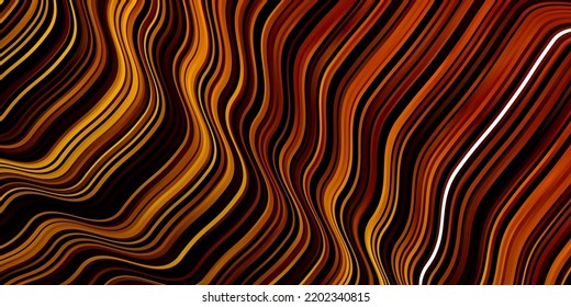 Fondo vector naranja oscuro con curvas. Ilustración colorida en estilo abstracto con líneas dobladas. Mejor diseño para afiches, banners.