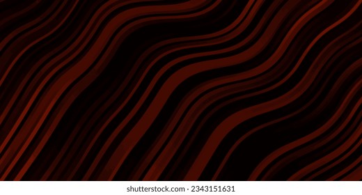 Dark Orange vector background with curves. Abstract gradient illustration with wry lines. Pattern for commercials, ads.