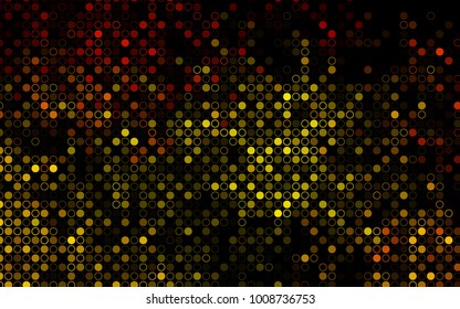 Dark Orange vector  background with dots. Beautiful colored illustration with blurred circles in nature style. The pattern can be used for aqua ad, booklets.
