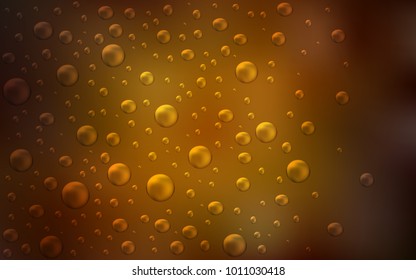 Dark Orange vector background with dots. Glitter abstract illustration with blurred drops of rain. The pattern can be used for aqua ad, booklets.