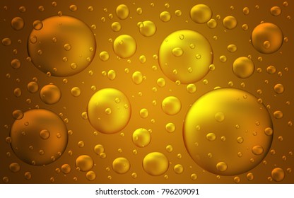 Dark Orange vector background with dots. Modern abstract illustration with colorful water drops. New design for ad, poster, banner of your website.