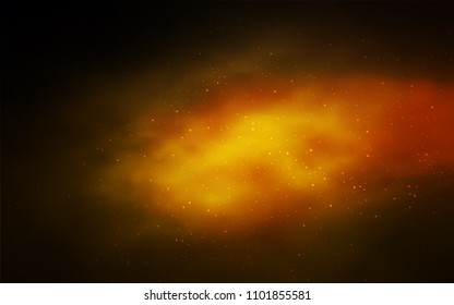 Dark Orange vector background with galaxy stars. Space stars on blurred abstract background with gradient. Pattern for astrology websites.