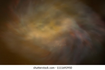 Dark Orange vector background with galaxy stars. Modern abstract illustration with Big Dipper stars. Template for cosmic backgrounds.