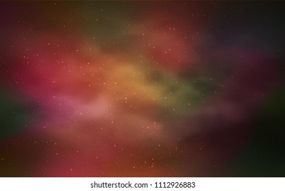 Dark Orange vector background with galaxy stars. Shining illustration with sky stars on abstract template. Smart design for your business advert.