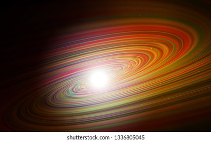 Dark Orange vector background with galaxy stars. Shining colored illustration with bright astronomical stars. Template for cosmic backgrounds.