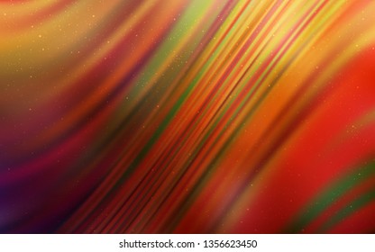 Dark Orange vector background with galaxy stars. Glitter abstract illustration with colorful cosmic stars. Pattern for futuristic ad, booklets.