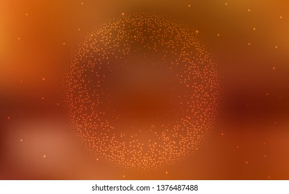 Dark Orange vector background with galaxy stars. Space stars on blurred abstract background with gradient. Pattern for astrology websites.