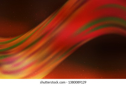 Dark Orange vector background with galaxy stars. Space stars on blurred abstract background with gradient. Template for cosmic backgrounds.