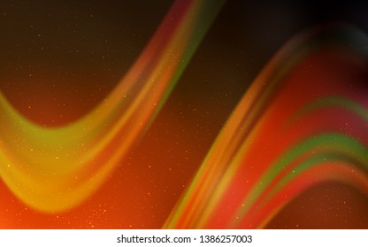 Dark Orange vector background with galaxy stars. Space stars on blurred abstract background with gradient. Smart design for your business advert.
