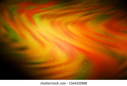 Dark Orange vector background with galaxy stars. Shining colored illustration with bright astronomical stars. Pattern for astronomy websites.