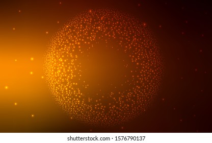Dark Orange vector background with galaxy stars. Shining illustration with sky stars on abstract template. Pattern for astronomy websites.