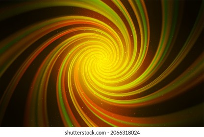 Dark Orange vector background with galaxy stars. Shining colored illustration with bright astronomical stars. Best design for your ad, poster, banner.