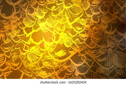 Dark Orange vector background with hearts. Beautiful colored illustration with hearts in celebration style. Pattern for carnival, festival romantic leaflets.