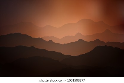 Dark Orange vector background with lamp shapes. A completely new color illustration in mountain style. Brand-new design for your ads, poster, banner.