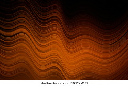 Dark Orange vector background with lamp shapes. Modern gradient abstract illustration with bandy lines. The template for cell phone backgrounds.