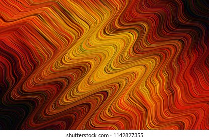 Dark Orange vector background with lava shapes. Modern gradient abstract illustration with bandy lines. The template for cell phone backgrounds.