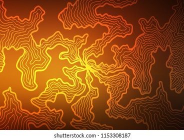 Dark Orange vector background with lava shapes. Glitter abstract illustration with wry lines. A completely new template for your business design.