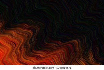 Dark Orange vector background with lava shapes. Colorful abstract illustration with gradient lines. Marble design for your web site.