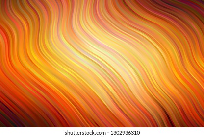 Dark Orange vector background with lava shapes. Modern gradient abstract illustration with bandy lines. The template for cell phone backgrounds.