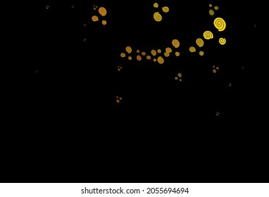 Dark Orange vector background with lava shapes. Shining illustration, which consist of blurred lines, circles. The elegant pattern for brand book.