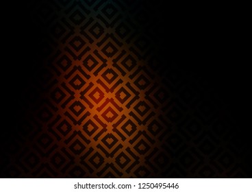 Dark Orange vector background with lines, rhombuses. Colorful lines, squares on abstract background with gradient. Smart design for your business advert.
