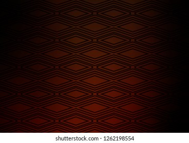 Dark Orange vector background with lines, rhombuses. Modern geometric abstract illustration with lines, squares. Pattern for ads, posters, banners.