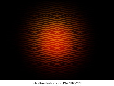 Dark Orange vector background with lines, rhombuses. Colorful lines, squares on abstract background with gradient. Pattern for business booklets, leaflets.