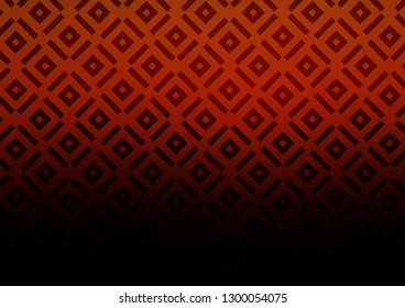 Dark Orange vector background with lines, rhombuses. Colorful lines, squares on abstract background with gradient. Pattern for ads, posters, banners.