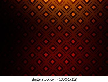 Dark Orange vector background with lines, rhombuses. Colorful lines, squares on abstract background with gradient. Pattern for business booklets, leaflets.