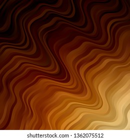 Dark Orange vector background with lines. Abstract illustration with gradient bows. Best design for your posters, banners.