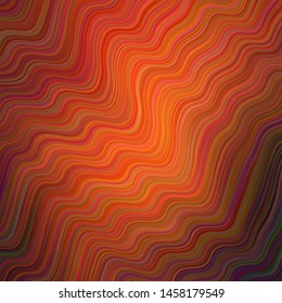 Dark Orange vector background with lines. Creative illustration in halftone style with gradient. Template for cell phone screens.