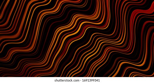 Dark Orange vector background with lines. Gradient illustration in simple style with bows. Pattern for websites, landing pages.