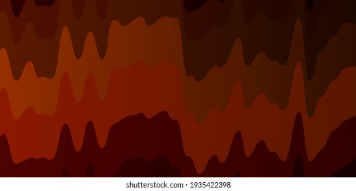 Dark Orange vector background with lines. Colorful geometric sample with gradient curves.  Pattern for websites, landing pages.