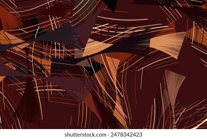 Dark Orange vector background with lines.