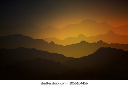 Dark Orange vector background with liquid shapes. Creative geometric illustration in mountain style with gradient. Mountain design for your web site.