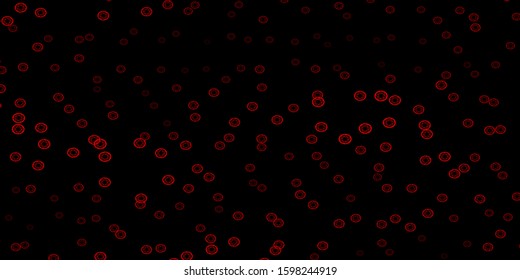 Dark Orange vector background with occult symbols. Colorful vintage illustration with gradient alchemy shapes. Background for esoteric, mystic designs.