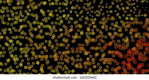 Dark Orange vector background with occult symbols. Retro design in abstract style with witchcraft forms. Background for esoteric, mystic designs.