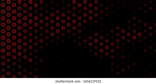 Dark Orange vector background with occult symbols. Retro design in abstract style with witchcraft forms. Background for esoteric, mystic designs.