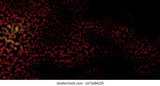 Dark Orange vector background with occult symbols. Retro design in abstract style with witchcraft forms. Design for magic, spiritual events.