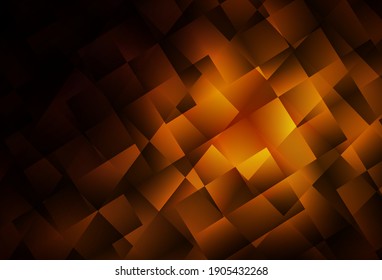 Dark Orange vector background in polygonal style. Glitter abstract illustration with rectangular shapes. Best design for your ad, poster, banner.