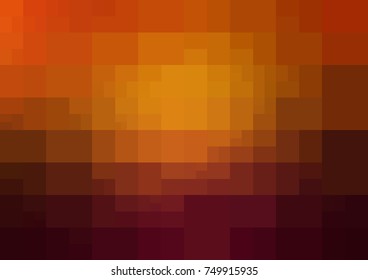 Dark Orange vector Background rectangles and squares. Style Patchwork and Quilt. Geometric sample. Repeating routine with rectangle shapes.
