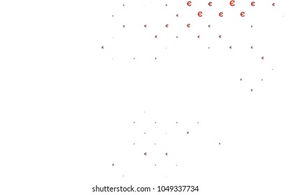 Dark Orange vector background with signs of Euro. Shining colored illustration with Euro signs, EUR. The pattern can be used for ad, booklets, leaflets of banks.