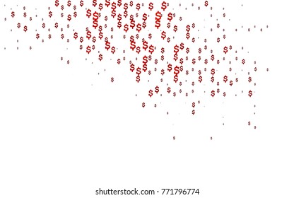 Dark Orange vector background with signs of dollars. Shining colored illustration with dollar signs, USD. The pattern can be used as ads, poster, banner for payments.