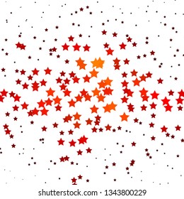 Dark Orange vector background with small and big stars. Blur decorative design in simple style with stars. Design for your business promotion.