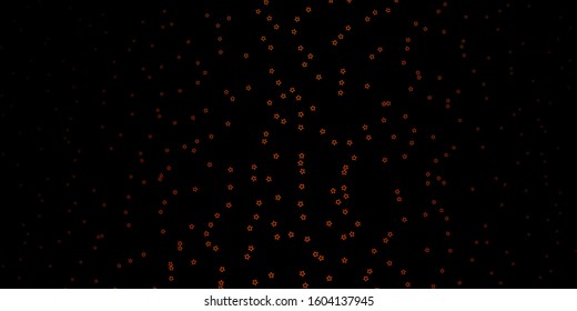Dark Orange vector background with small and big stars. Colorful illustration with abstract gradient stars. Pattern for new year ad, booklets.