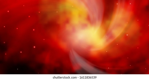 Dark Orange vector background with small and big stars. Colorful illustration in abstract style with gradient stars. Theme for cell phones.