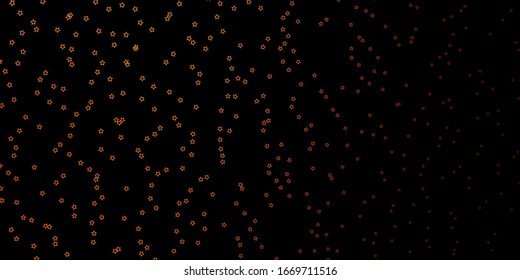 Dark Orange vector background with small and big stars. Colorful illustration in abstract style with gradient stars. Pattern for new year ad, booklets.
